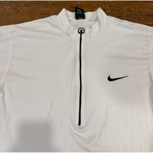 Vintage Nike Andre Agassi White Tennis USA 1/4 Zip Pullover Sweatshirt Men's L